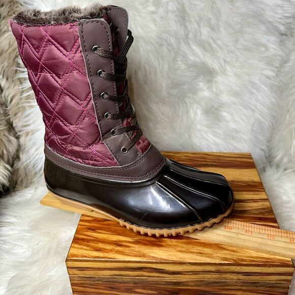 Sporto Black Lace-up Lined Woman’s Winter Snow Duck Boot Size 6.5M Waterproof - Picture 5 of 7